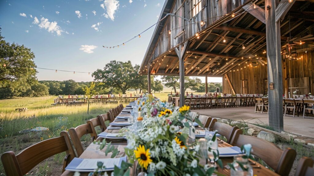 Luxurious ranch wedding at Rancho La Mission in San Antonio with horses and cowboy hats, one of the best wedding destinations in Texas