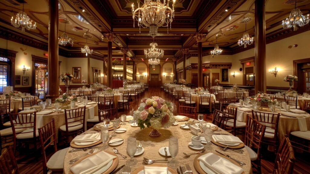 Elegant Western-style ballroom wedding at The Driskill Hotel in Austin with Victorian decor
